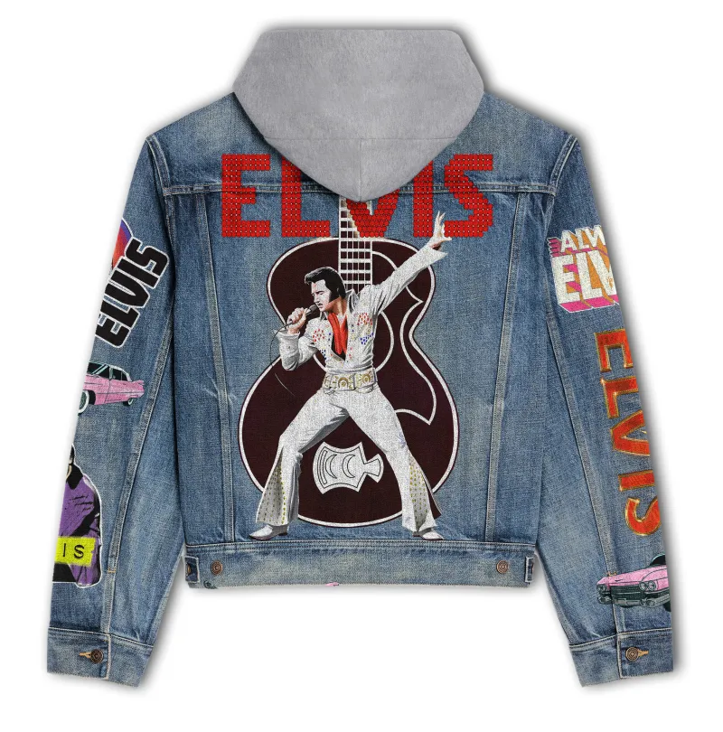 Elvis Presley Hooded Denim Jacket Dt DNM100524L542 Idea Fanatic