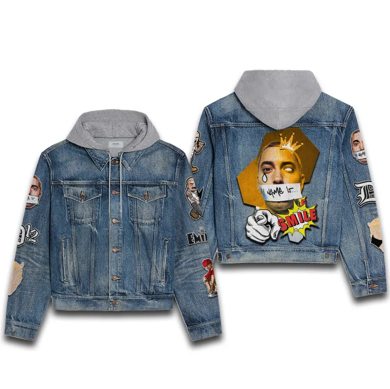 Eminem Hooded Denim Jacket IDF940618 Idea Fanatic