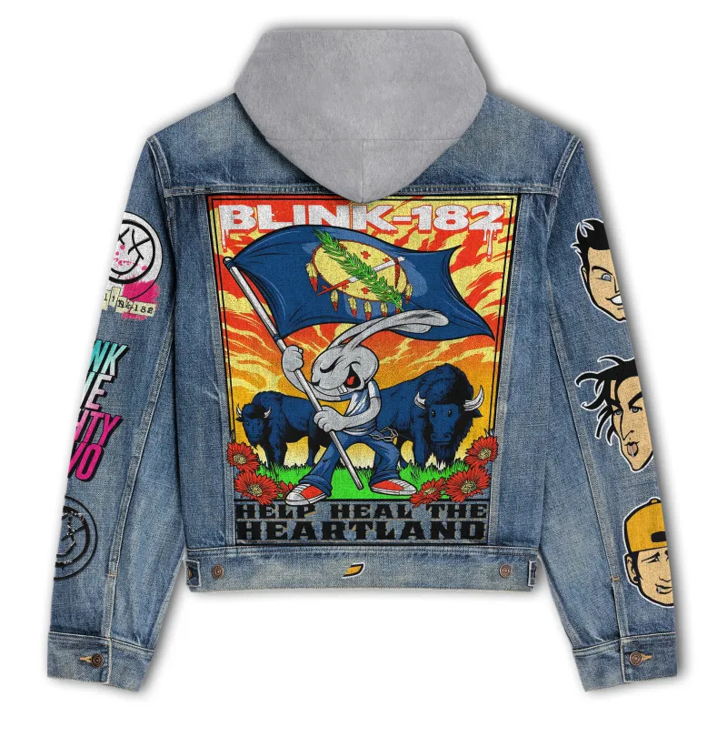 Blink-182 Hooded Denim Jacket Dt DNM100524L568 Idea Fanatic