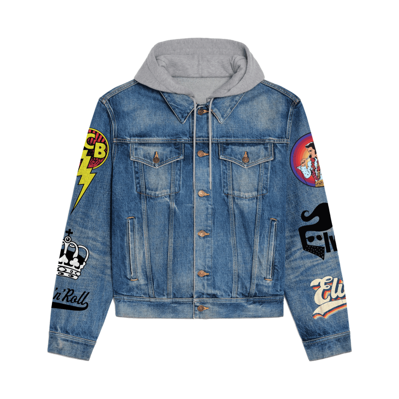 Elvis Presley Hooded Denim Jacket Hd Idea Fanatic