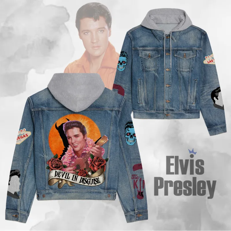 Premium Hooded Denim Jacket Elvis Presley Thy DNM100524L596 Idea Fanatic