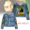 Premium Hooded Denim Jacket Bob Marley Thy DNM100524L609 Idea Fanatic