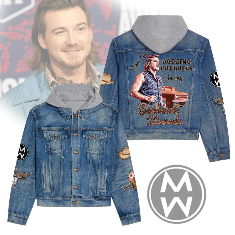 Premium Hooded Denim Jacket Morgan Wallen IDF941086 Idea Fanatic