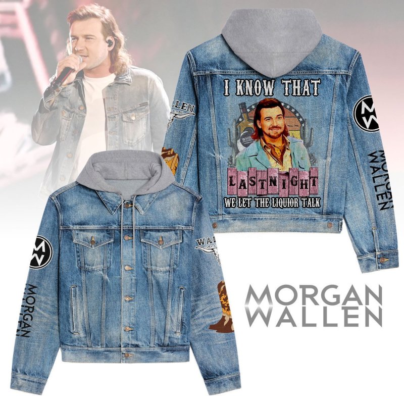 Premium Hooded Denim Jacket Morgan Wallen IDF942087 Idea Fanatic