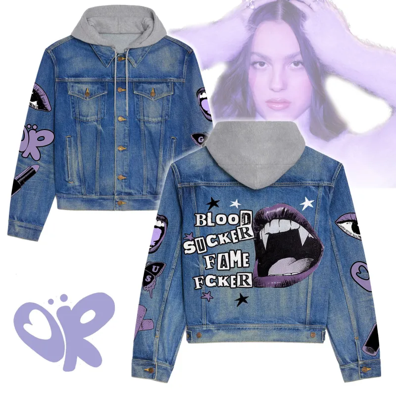 Premium Hooded Denim Jacket Olivia Rodrigo IDF941337 Idea Fanatic