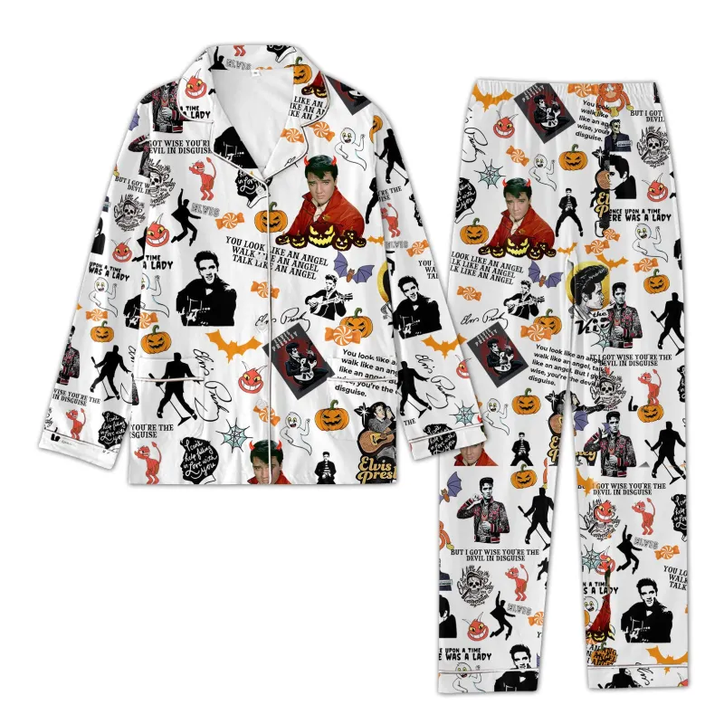 Premium Elvis Presley Button Down Pajamas Tl Idea Fanatic