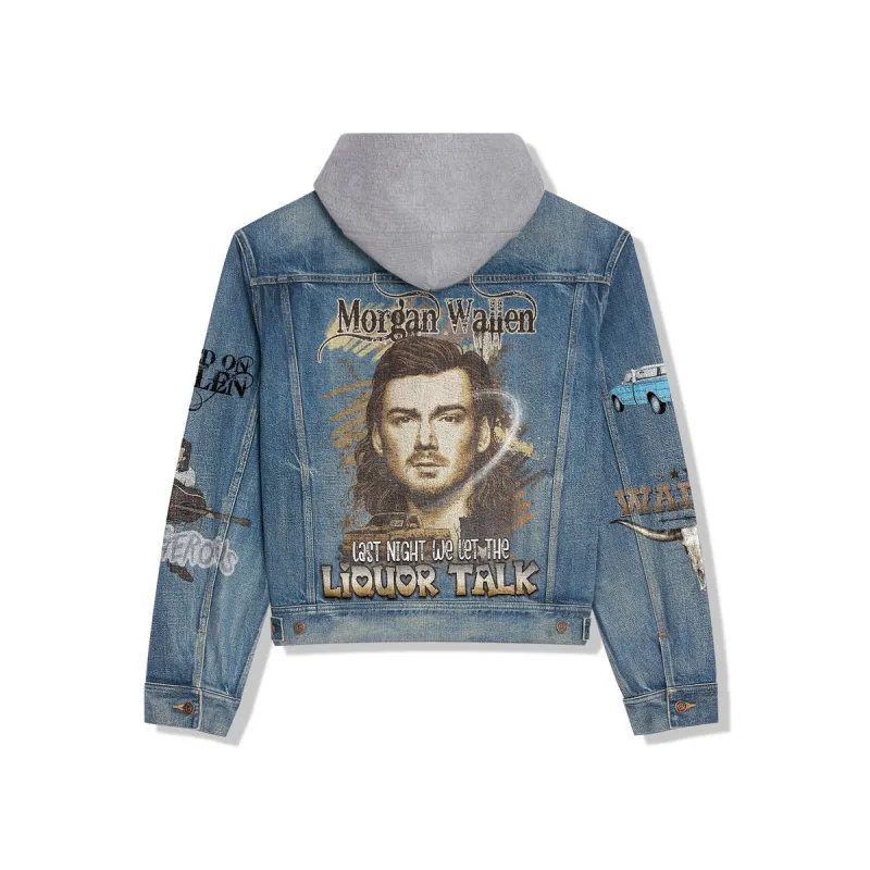 Morgan Wallen Hooded Denim Jacket IDF941396 Idea Fanatic