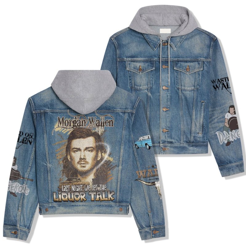 Morgan Wallen Hooded Denim Jacket IDF941396 Idea Fanatic