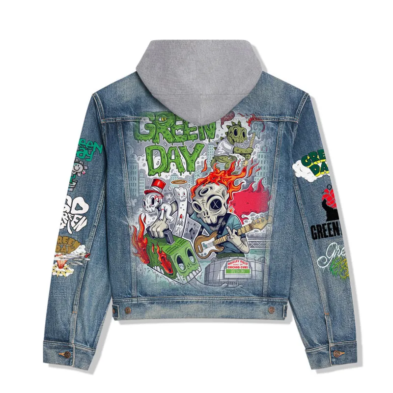 Green Day Hooded Denim Jacket Hd DNM100524L735 Idea Fanatic