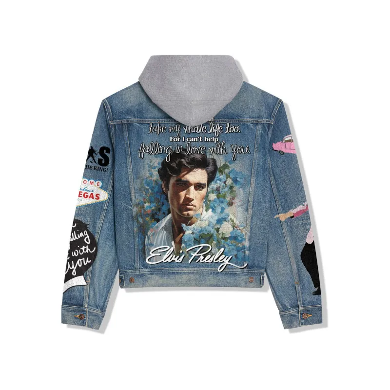 Elvis Presley Hooded Denim Jacket La DNM100524L744 Idea Fanatic