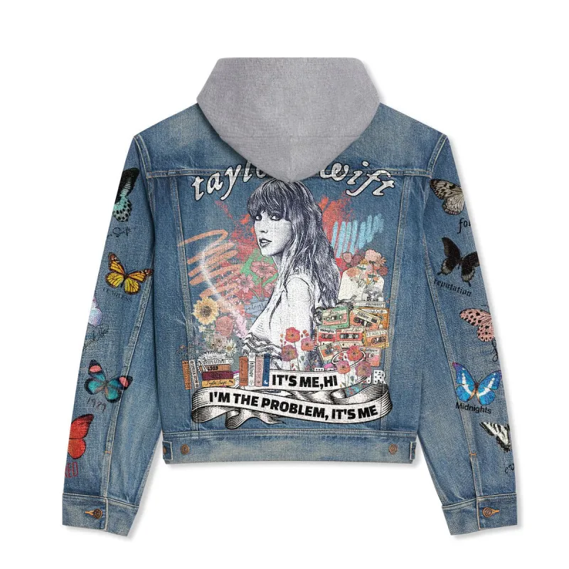 Taylor Swift Hooded Denim Jacket La DNM100524L1013 Idea Fanatic