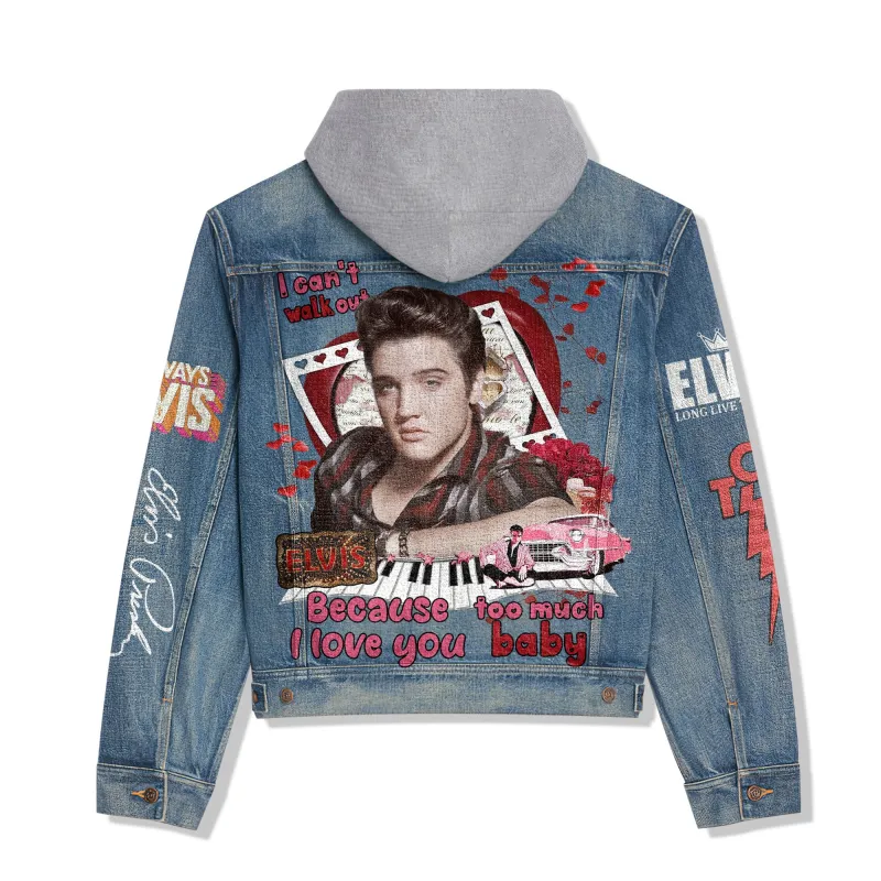 Elvis Presley Hooded Denim Jacket Tl DNM100524L807 Idea Fanatic