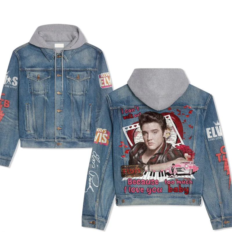 Elvis Presley Hooded Denim Jacket Tl DNM100524L807 Idea Fanatic