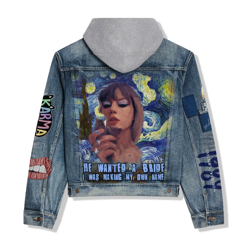 Taylor Swift Hooded Denim Jacket Ln DNM100524L799 Idea Fanatic