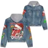 The Rolling Stones Christmas Hooded Denim Jacket La DNM100524L812 Idea Fanatic