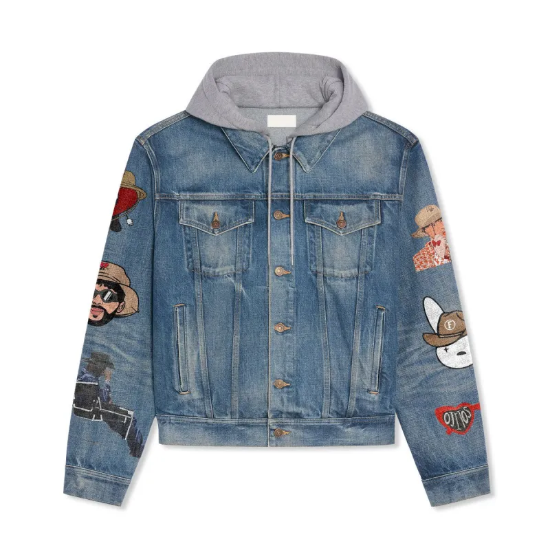 Bad Bunny Hooded Denim Jacket IDF941835 Idea Fanatic