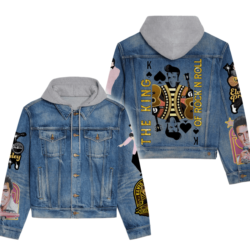 Elvis Presley Hooded Denim Jacket Td Idea Fanatic