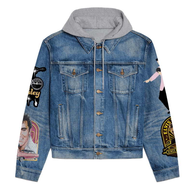 Elvis Presley Hooded Denim Jacket Td Idea Fanatic