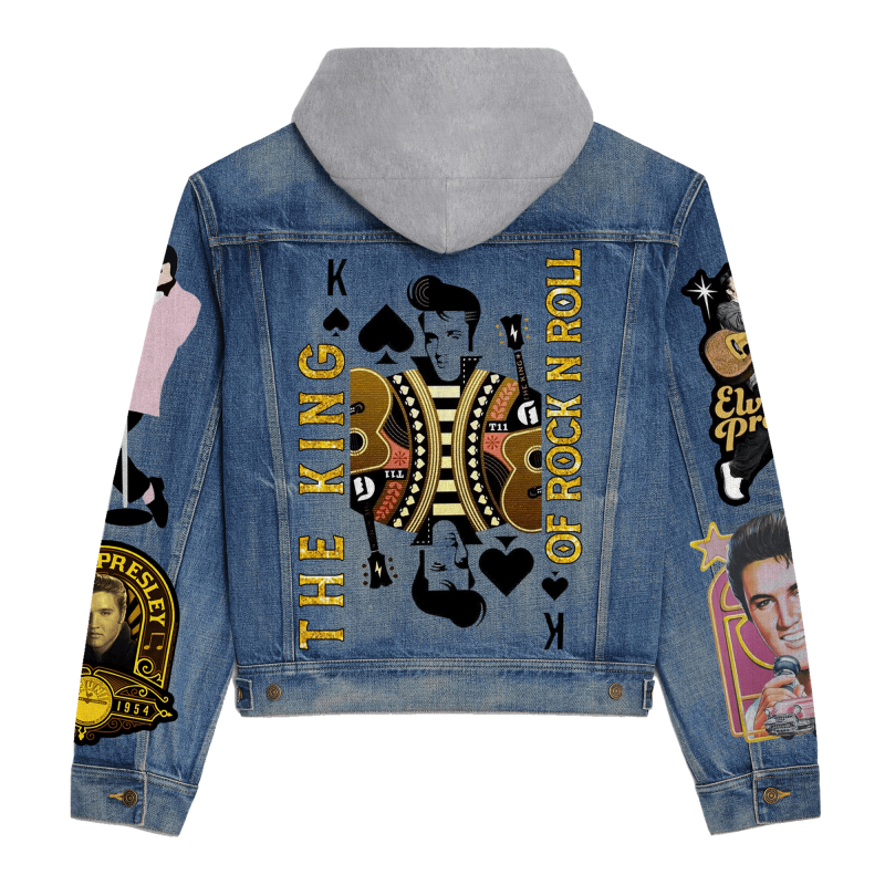 Elvis Presley Hooded Denim Jacket Td Idea Fanatic