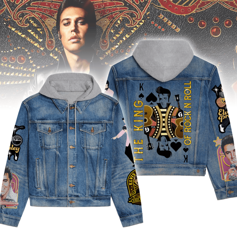 Elvis Presley Hooded Denim Jacket Td Idea Fanatic