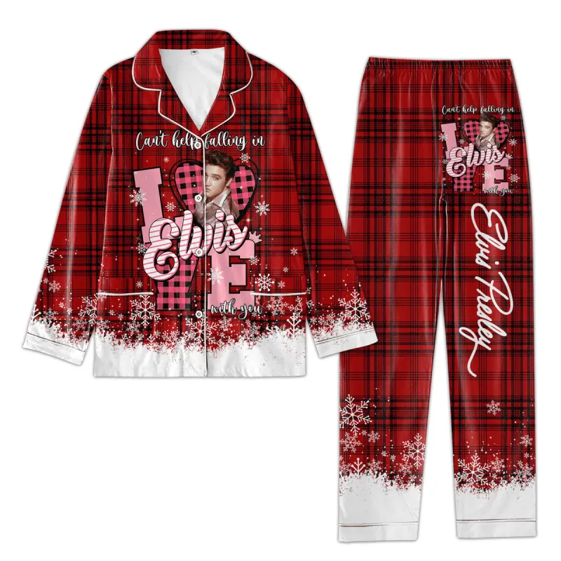 Premium Elvis Presley Button Down Pajamas La (3) Idea Fanatic