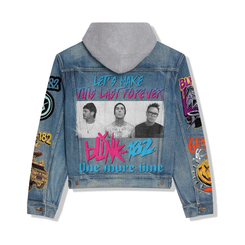 Blink-182 Hooded Denim Jacket Hn DNM100524L999 Idea Fanatic