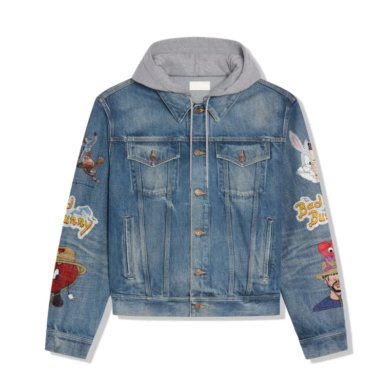 Bad Bunny Hooded Denim Jacket IDF9424950 Idea Fanatic