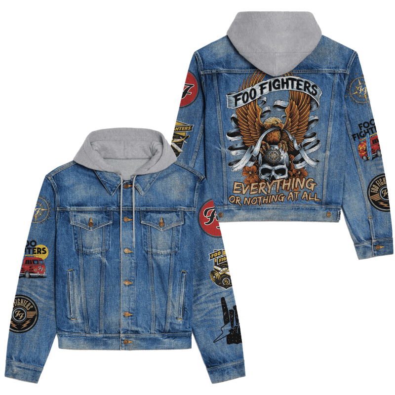 Foo Fighters Hooded Denim Jacket IDF942801 Idea Fanatic