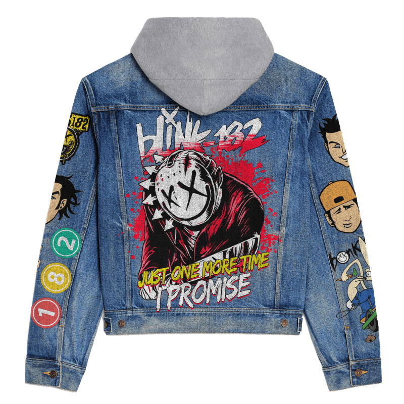 Blink-182 Hooded Denim Jacket Mh DNM100524L1115 Idea Fanatic