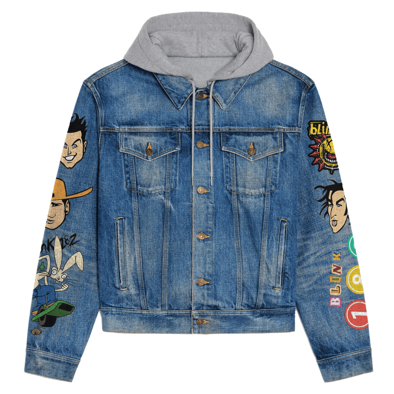 Blink-182 Hooded Denim Jacket Mh DNM100524L1115 Idea Fanatic