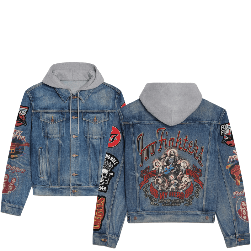 Foo Fighters Hooded Denim Jacket IDF938651 Idea Fanatic