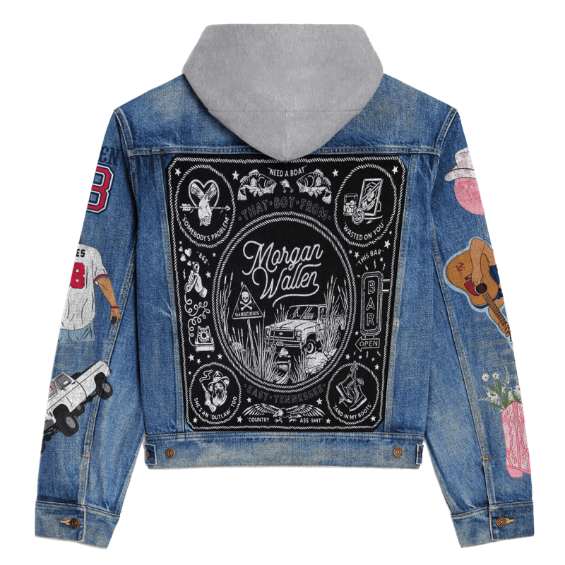 Morgan Wallen Hooded Denim Jacket IDF938659 Idea Fanatic