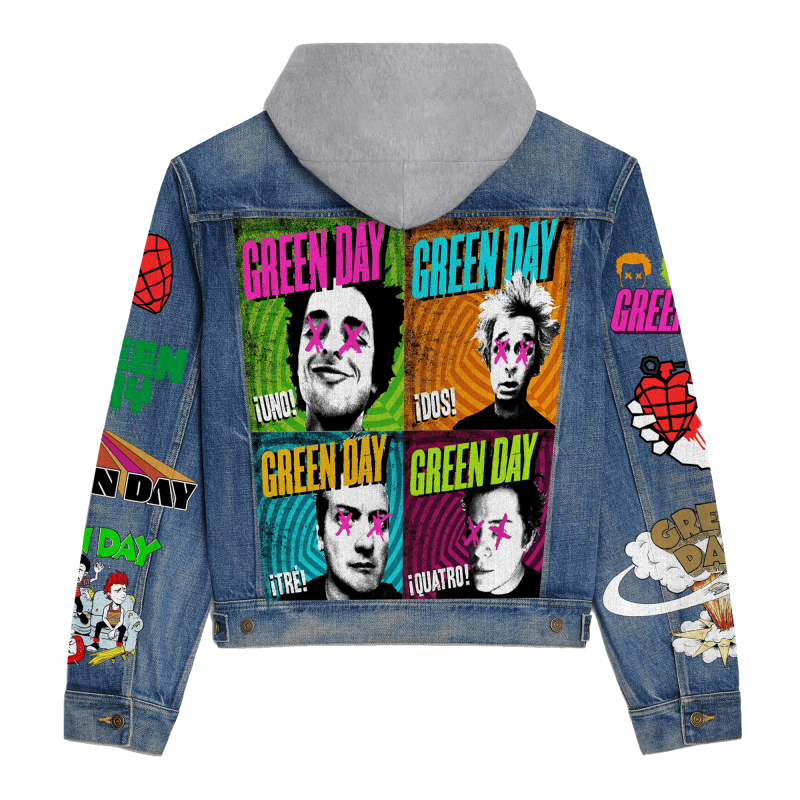 Green Day Hooded Denim Jacket Hl DNM100524L1163 Idea Fanatic