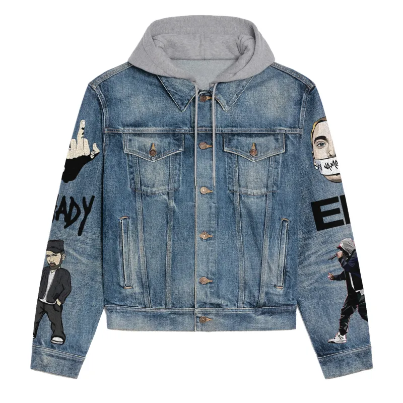 Eminem Hooded Denim Jacket IDF938247 Idea Fanatic