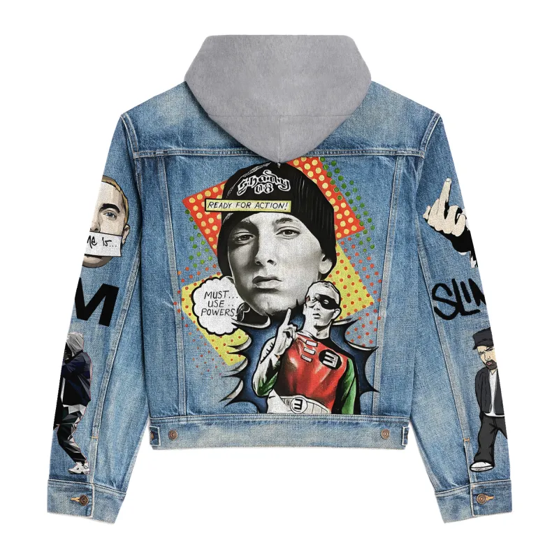 Eminem Hooded Denim Jacket IDF938247 Idea Fanatic