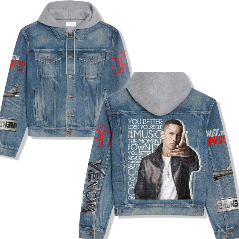 Eminem Hooded Denim Jacket IDF938337 Idea Fanatic