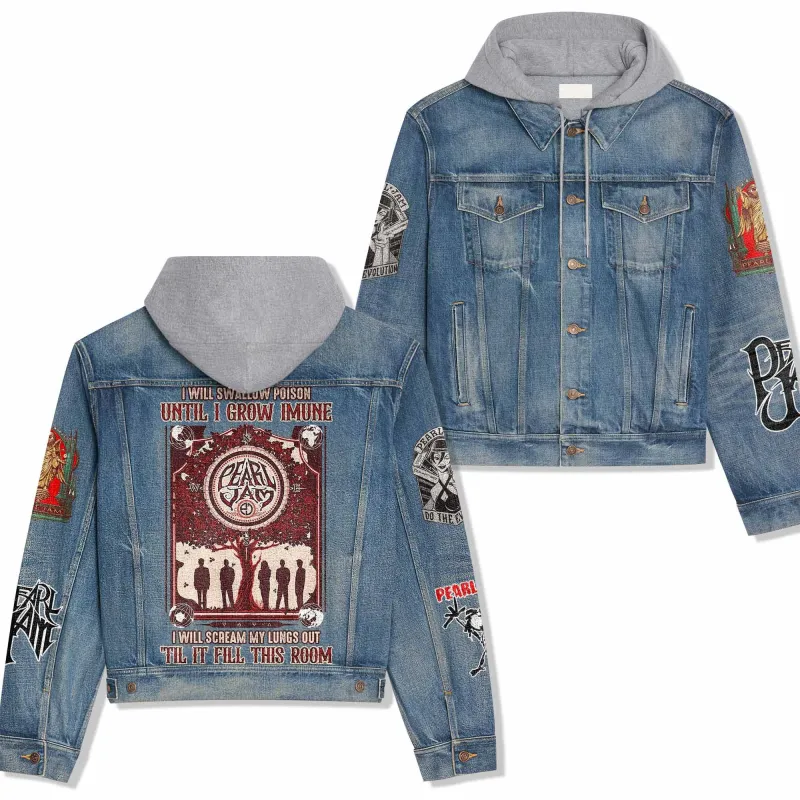 Pearl Jam Hooded Denim Jacket IDF943354 Idea Fanatic