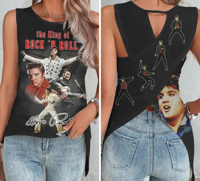 Elvis Presley Cut Out Wrap Back Tank Twenty One Pilots Hn (2) Idea Fanatic