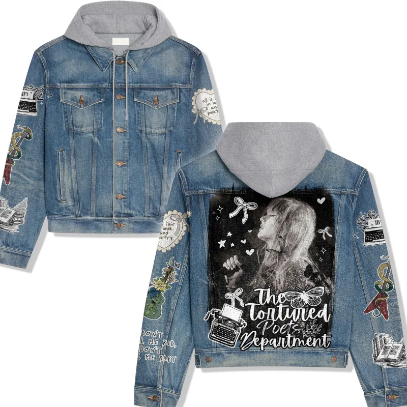 Taylor Swift Hooded Denim Jacket Ah 240401 DNM100524L083 Idea Fanatic