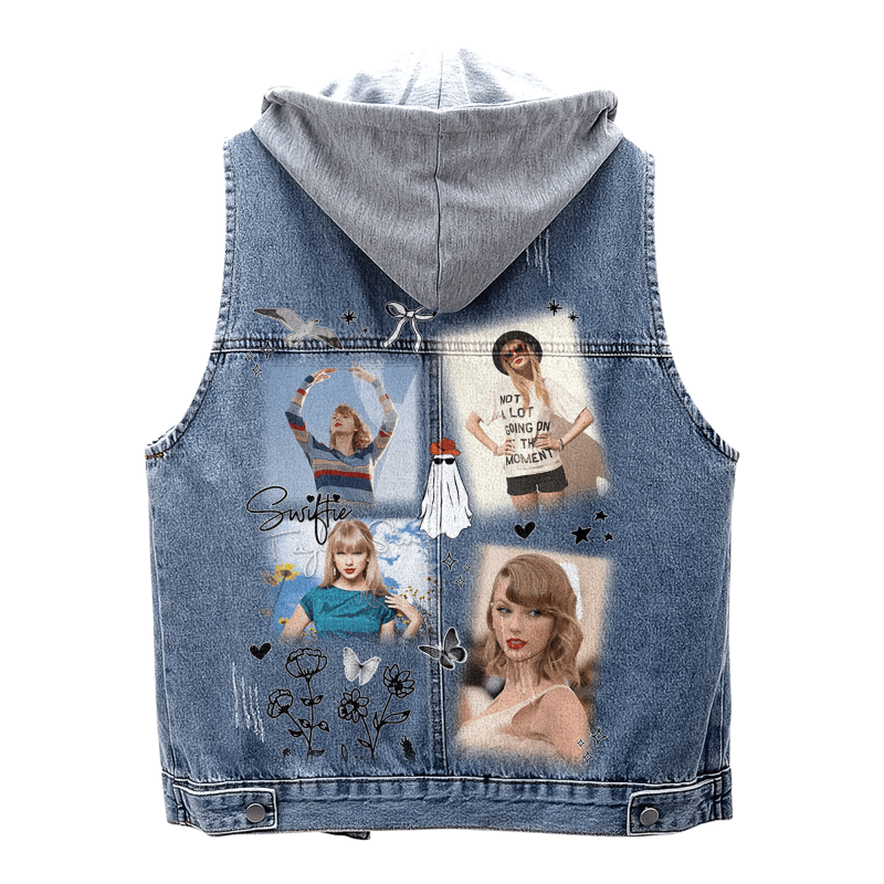 Taylor Swift Hooded Denim Jacket Ah 240401 DNM100524L082 Idea Fanatic