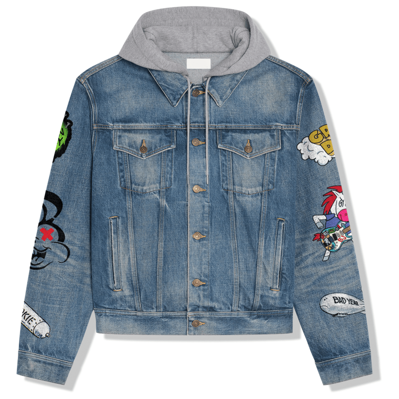 Green Day Hooded Denim Jacket Ah 060501 DNM100524L088 Idea Fanatic