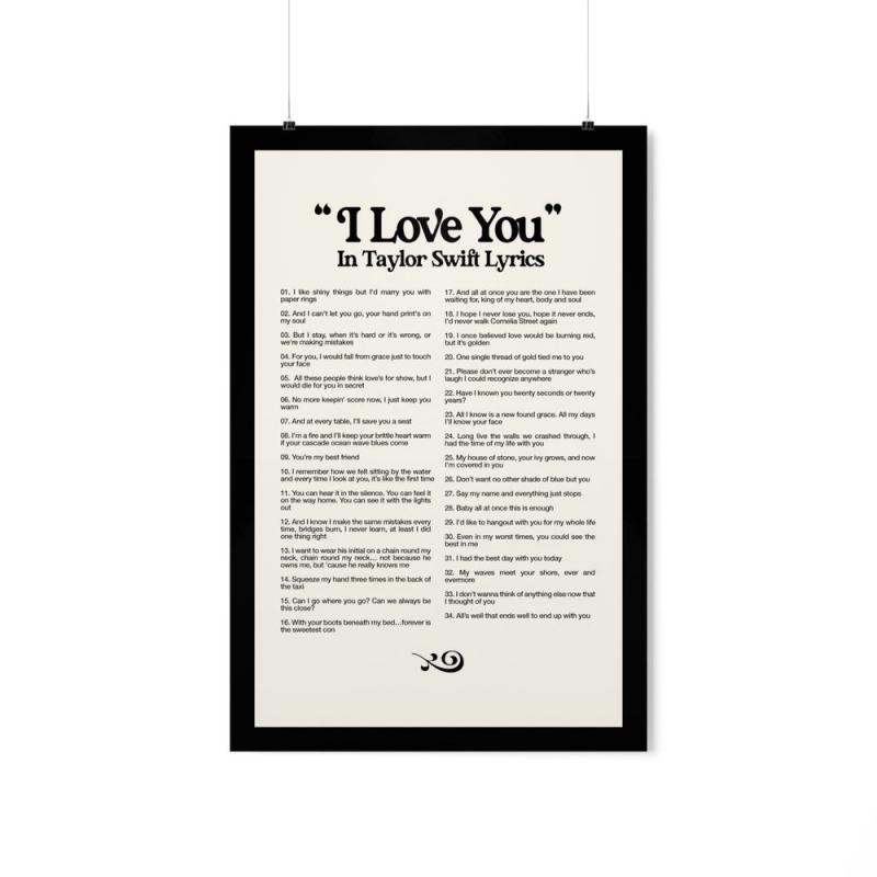 i love you in taylor swift lyrics taylor swift poster gift for fans 1 I Love You In Taylor Swift Poster IDF169176 Idea Fanatic