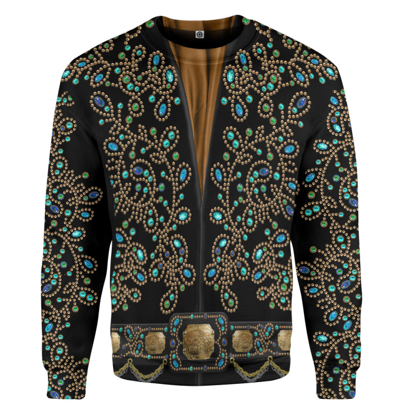 image 10 4 Elvis Presley Spanish Flower Black With Green Stones 3D Apparels EPR030424L77 Idea Fanatic