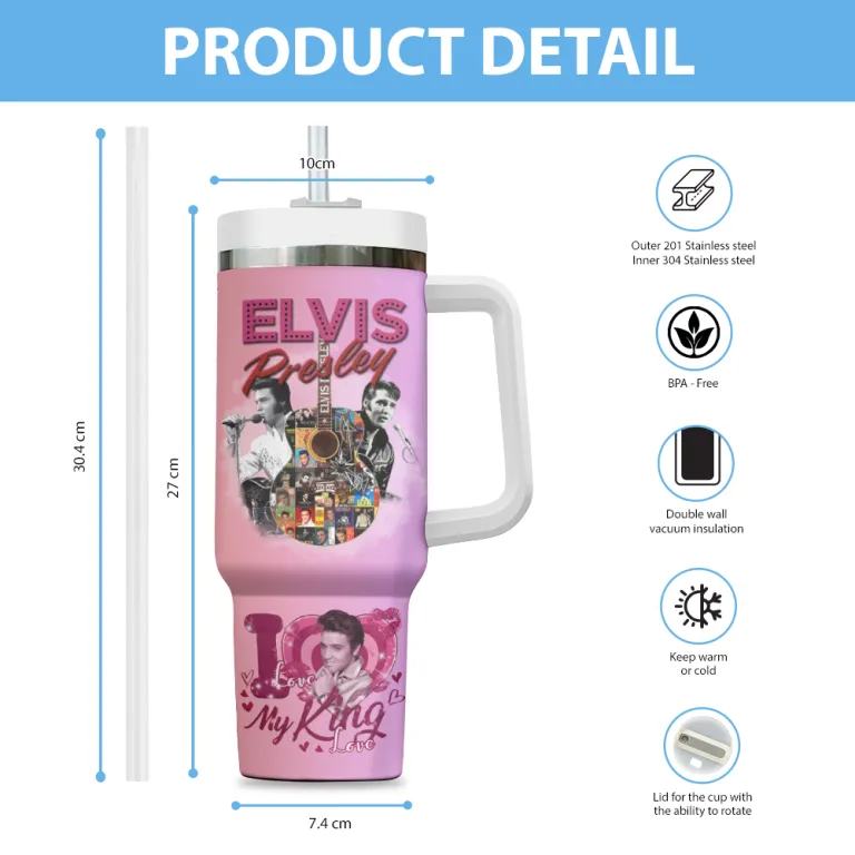 image 13 10 Elvis Presley 40oz Stanley Tumbler EPR050424M17 Idea Fanatic