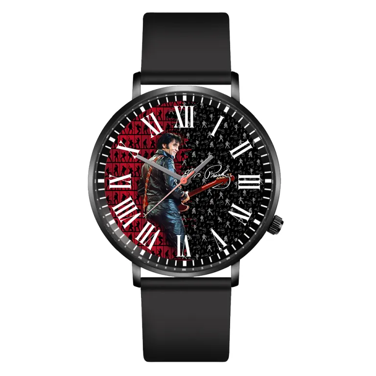 image 18 6 Elvis Presley Black Leather Watch IDF884189 Idea Fanatic