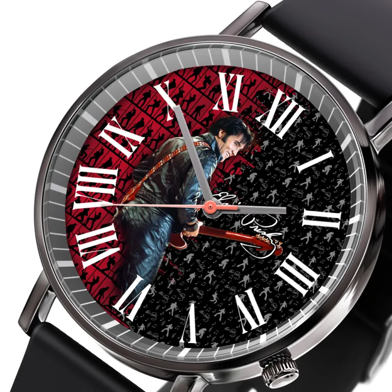 image 19 6 Elvis Presley Black Leather Watch IDF884189 Idea Fanatic