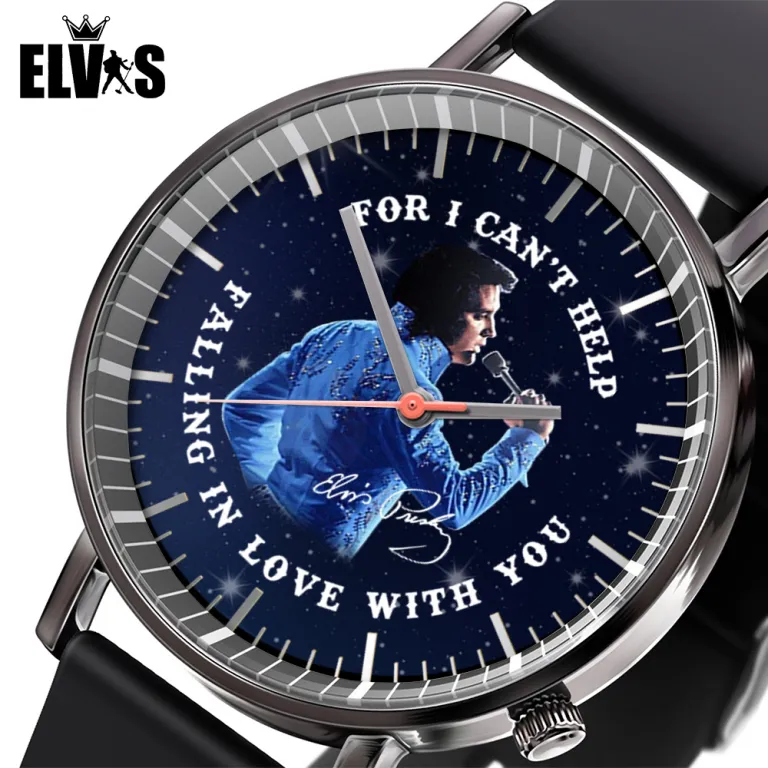 image 2 2 1 Elvis Presley Black Leather Watch IDF884198 Idea Fanatic