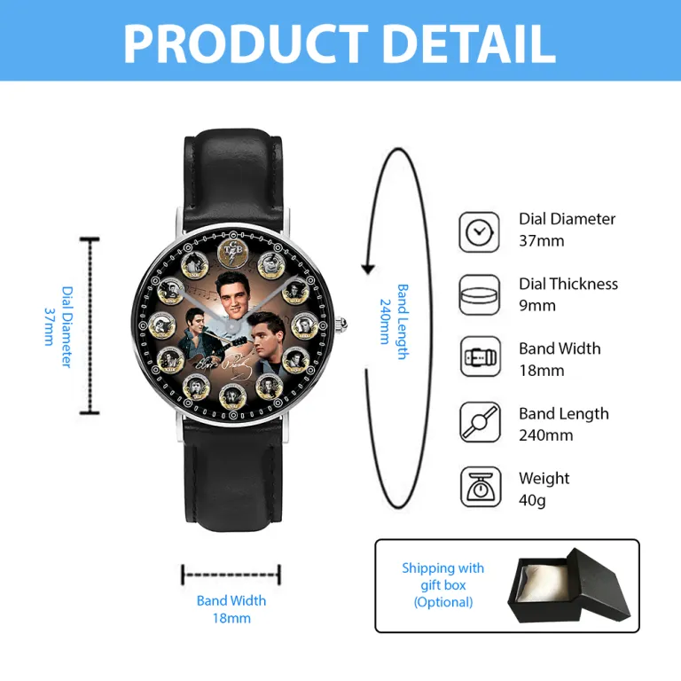 image 2024 04 05T175149.930 Elvis Presley Black Leather Watch IDF898324 Idea Fanatic