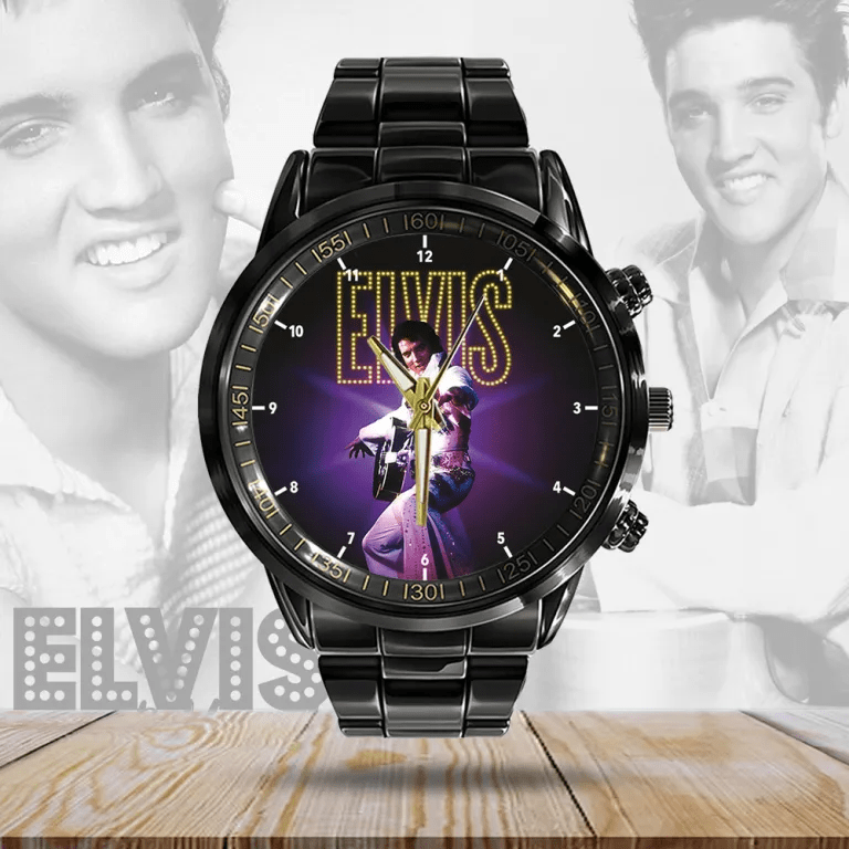 image 27 8 Elvis Presley Black Stainless Steel Hand Watch IDF894478 Idea Fanatic