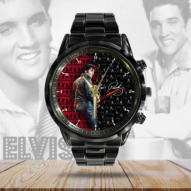 image 36 8 Elvis Presley Black Stainless Steel Hand Watch IDF894481 Idea Fanatic